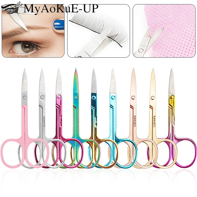 1pcs Eyebrow Scissor Eyelash Trimmer Facial Hair Remover Stainless Steel Nail Cuticle Manicure Scissor Beauty Makeup Tool