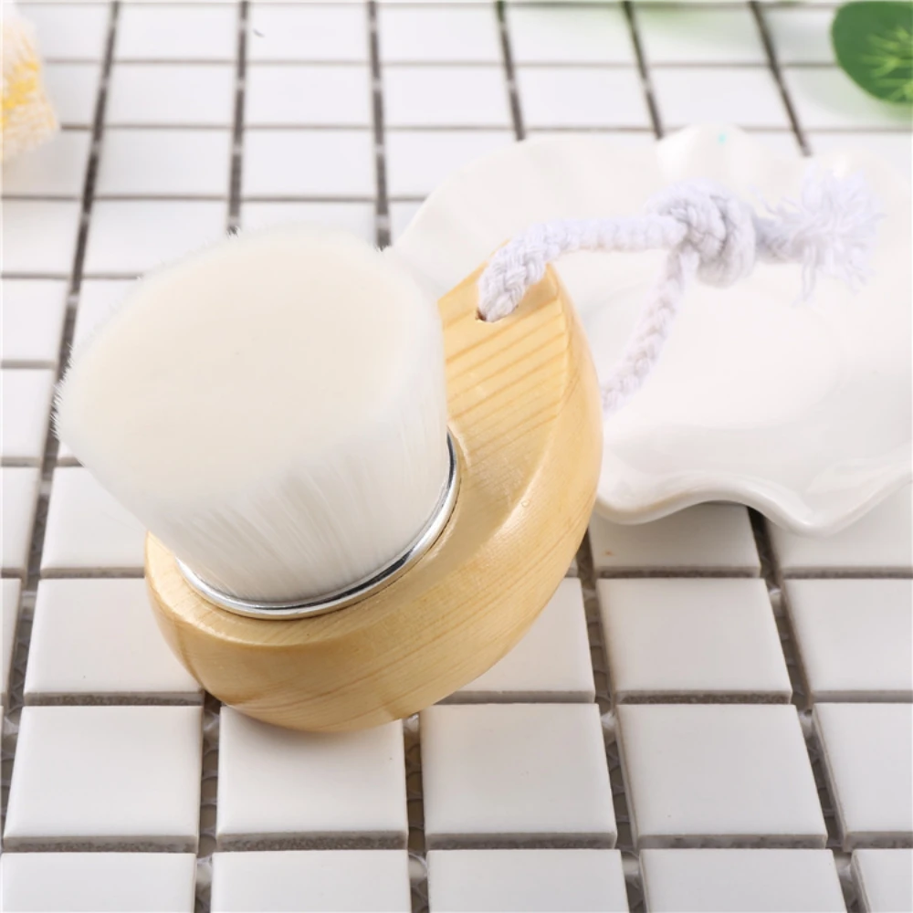 

1pc Wood Handle Facial Cleansing Brush Deep Clean Manual Soft Face Massager Skin Pore Clean Brush Face Care Brush Beauty Tools