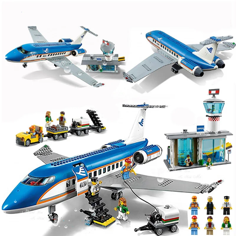 

Новинка, конструктор самолета, модель, совместимая с городской серией 02043, международный аэропорт, аэробус, самолеты, кирпичи, игрушки для детей, подарки