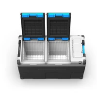 double door solar fridge 12v 24v portable freezer car refrigerator with big battery