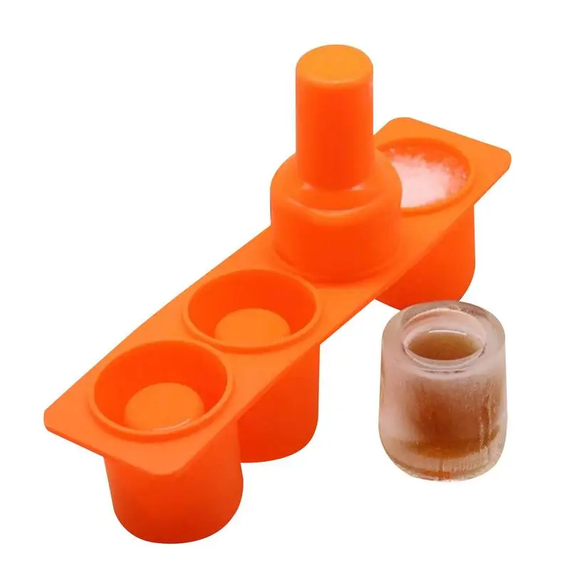 

4 Holes Ice Shot Glass Mold Silicone Ice Cube Tray Silicone Ice Cup Molds Whiskey Glass Ice Cubes Easy Release Practical