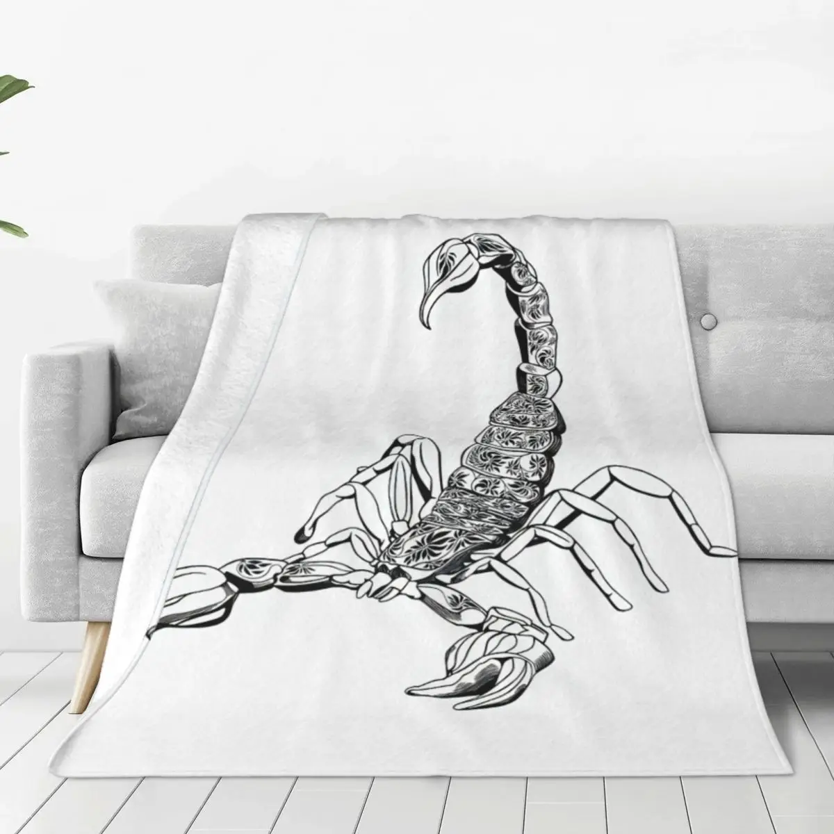 

Black Scorpio Flannel Fleece Blanket For Kids Teens Adults Soft Cozy Warm Fuzzy