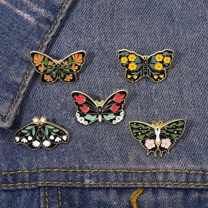 

Badge Buckle Enamel Pins Butterfly Brooch Denim Jackets Backpack Lapel Pin Natural Badge For Women Men Cartoon Accessories Gift