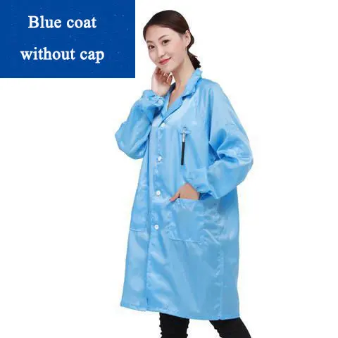 Бело-голубой антистатический комбинезон, костюм для чистки комнаты, Пылезащитная одежда, цельный защитный костюм, Химическая краска, фабричная форма