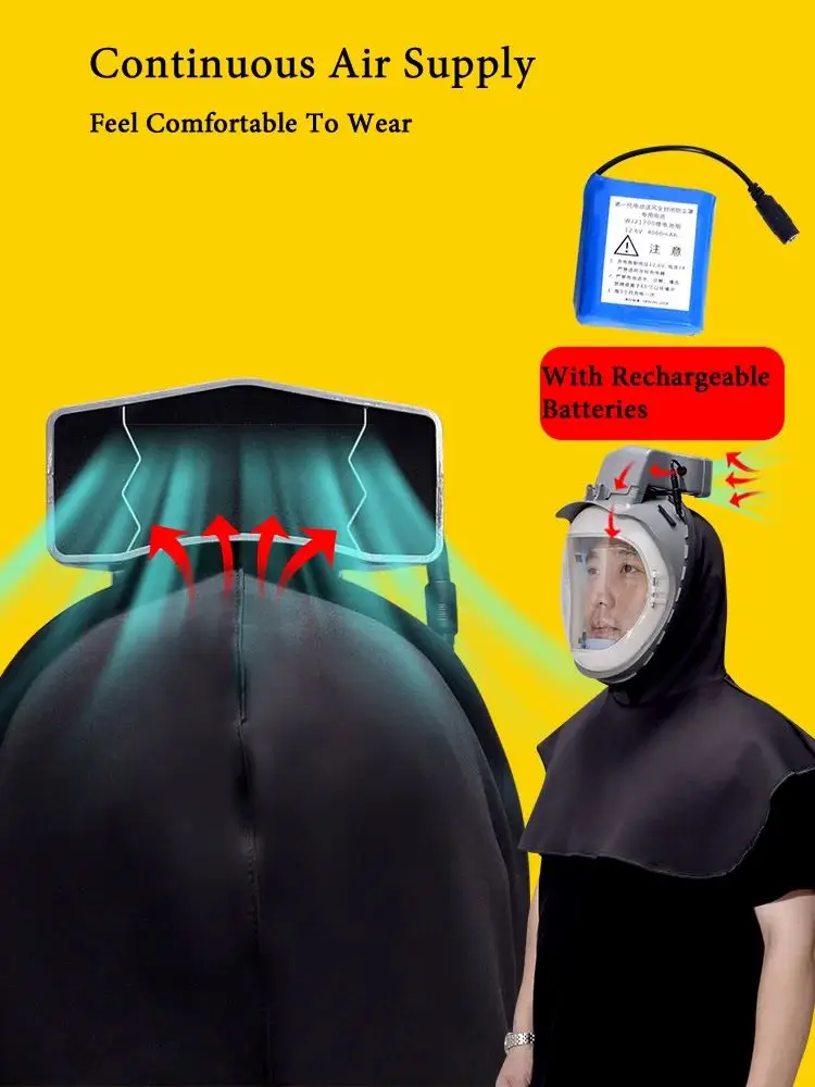 Электрическая Пылезащитная маска с полным покрытием пылезащитный капюшон