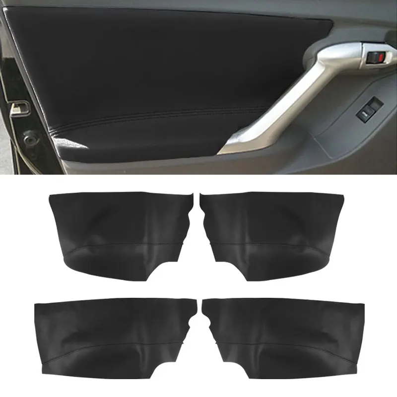 

4pcs Black Soft Leather Armrest Cover For Toyota Verso 2009 - 2015 Interior Door Armrest Panel Skin Cover Sticker Trim w/ Tools