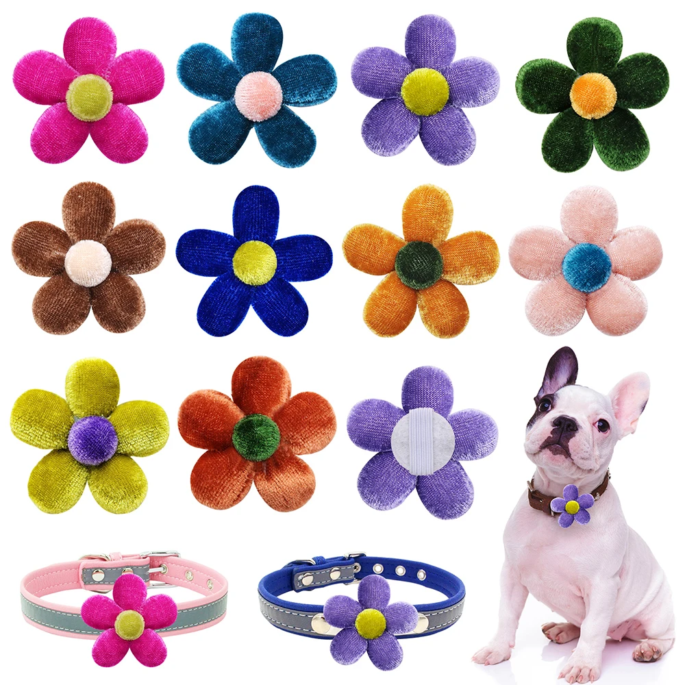 

10/20/30pcs Spring Flower Dog Bow Ties Pet Cat Decoration Dog Bows Movable Dog Bowtie Collar For Small Dog Items Dog Products