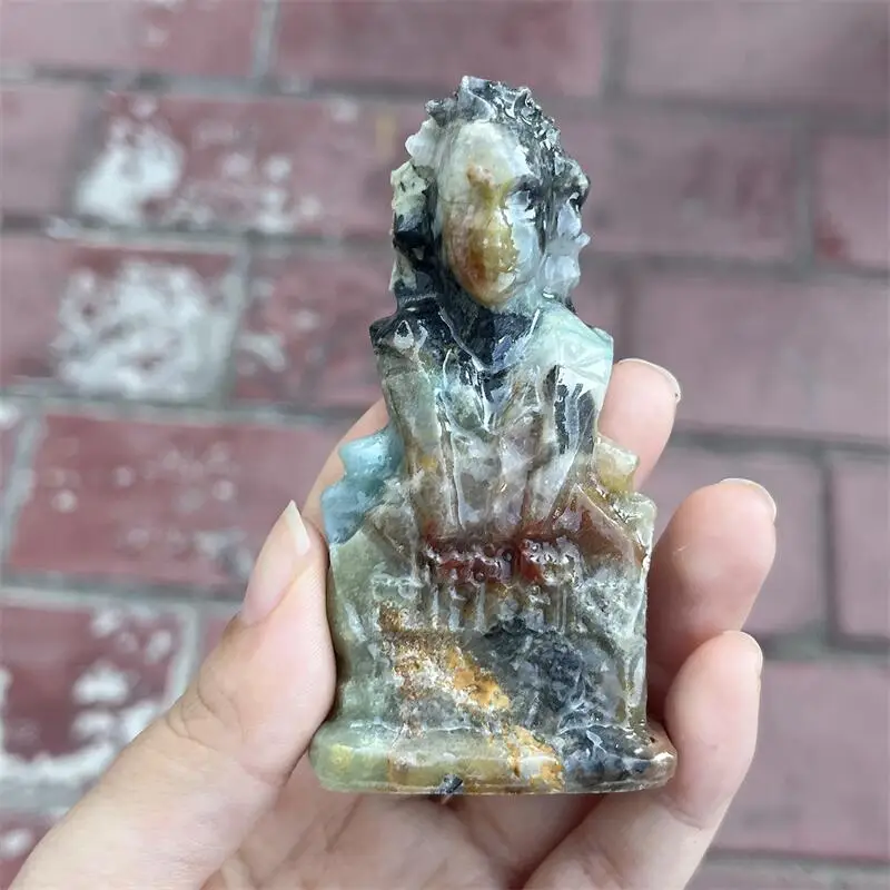 Натуральный Амазонит мультяшная резьба кристалл лечебный камень креативные