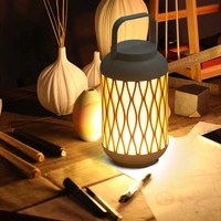 portable wood grain candle lantern lamp rechargeable lights touch ambient light bedroom bedside lamp breastfeeding light warm d