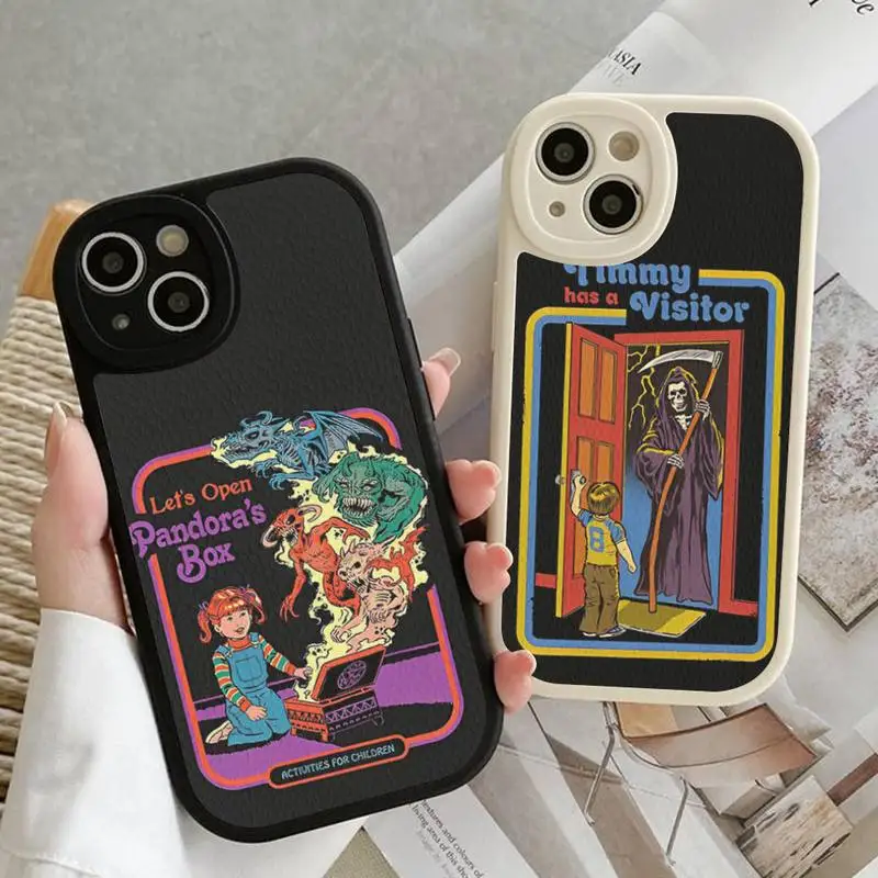

Halloween Satan Vintage Let's Summon Demons Phone Case Hard Leather For iPhone 14 13 12 Mini 11 14 Pro Max Xs X Xr 7 8 Plus