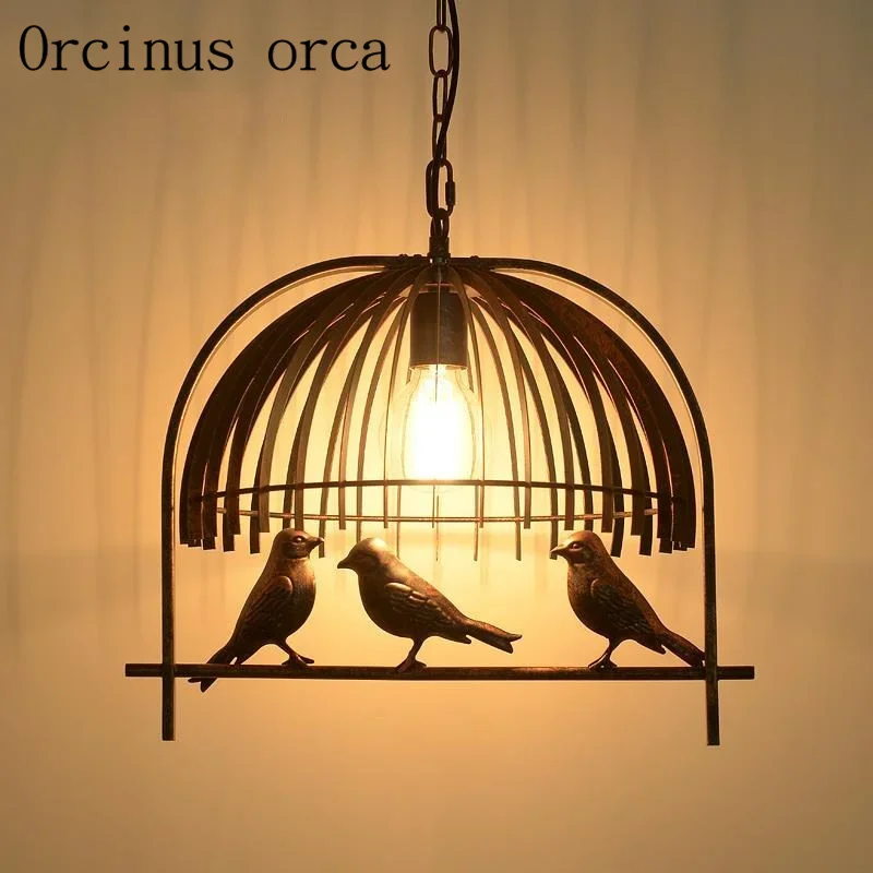 Ретро индустриальный ветер американская люстра с птицами ресторан-бар кофейня