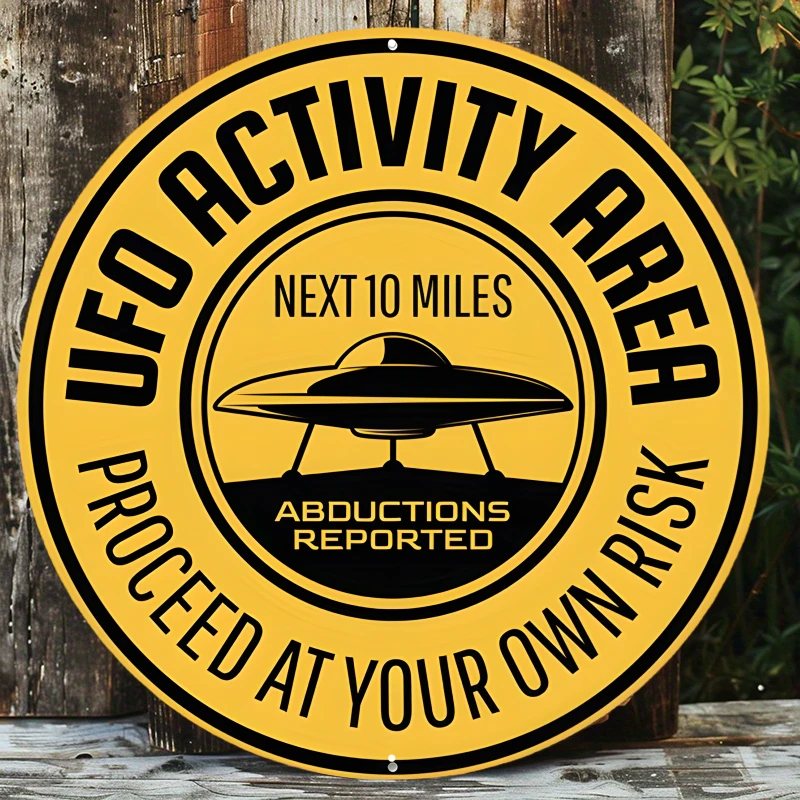 

Металлический знак "Зона деятельности НЛО", 8x8 дюймов