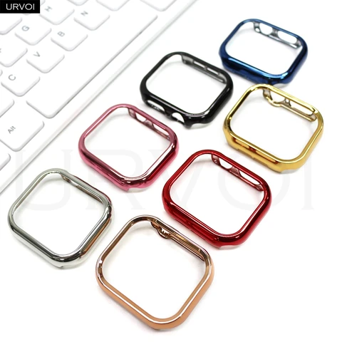 Galvanic case URVOI for Apple Watch Series 10 9 8 7 6 SE 5 bumper frame cover PC half protection for iWatch scratch protection