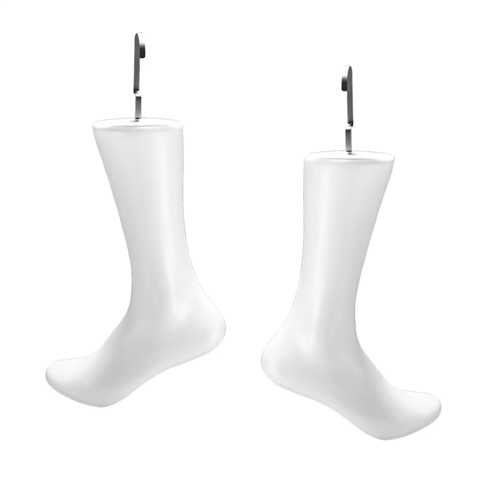 

2x Foot Standing Mannequin Model with Hook White Shoe Sock Display 32cm Tall
