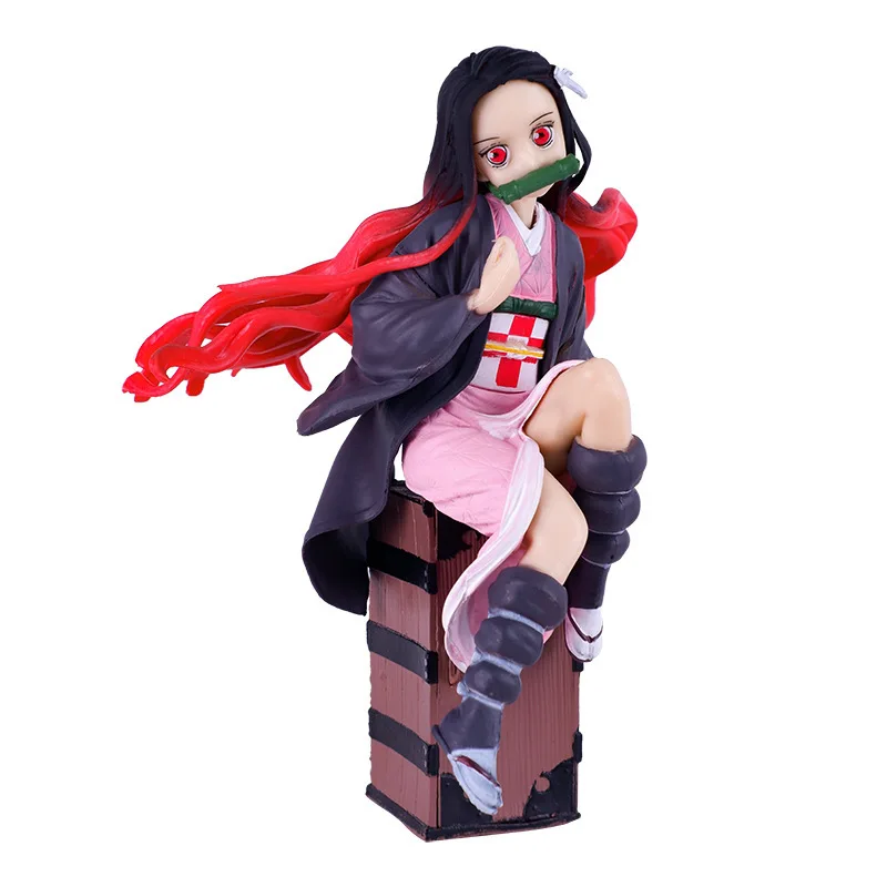 

15cm Anime Demon Slayer Action Figure Kamado Nezuko Sitting Box Kawaii Girl Kimetsu No Yaiba Figure Collection Model Doll Toy
