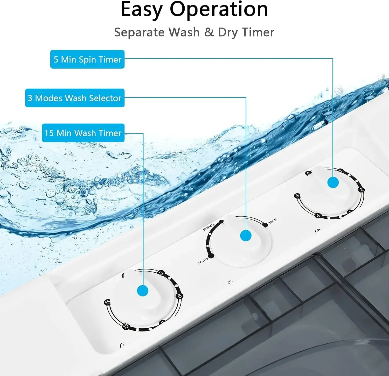 Портативная стиральная машина COSTWAY двойная ванна емкостью 26 фунтов 18 и спиннер 8