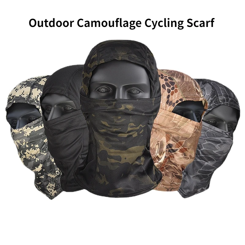 Купи Winter Camouflage Cycling Scarf Tactical Hats Outdoor Warm Uv Protective 3D Full Face Mask Hunting Windbreaker Sport Neckerchief за 299 рублей в магазине AliExpress