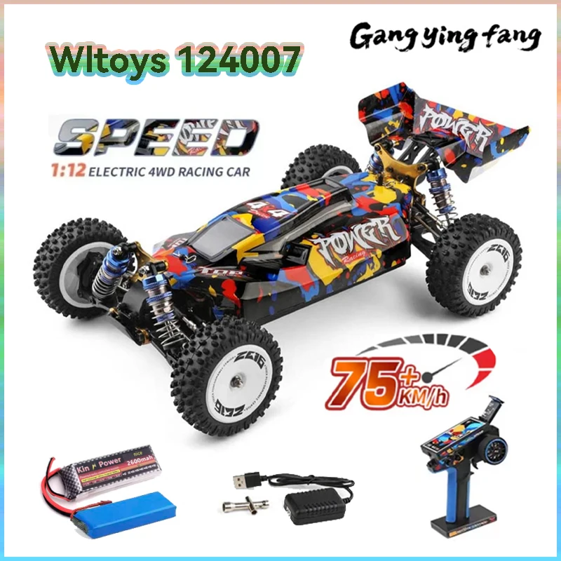 Фото Новый WLtoys 124007 1/12 Бесщеточный радиоуправляемый автомобиль 4WD 75 км/ч Одна рука 2,4G Пульт дистанционного управления Гоночный внедорожный дрифт Детские игрушки для мальчиков Подарок для детей №1