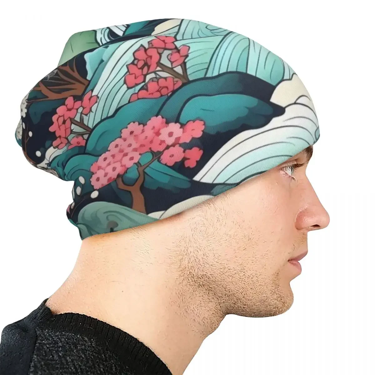 Японские шапки-бини с японским пейзажем вязаная шапка Kpop повязка на голову для