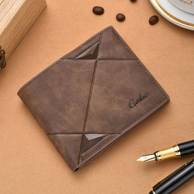 

Men's Wallet Retro Fashion Wallet PU Leather Short Purse Multi-card Slot Portable Card Holder Men's Coin Purse Money Bag
