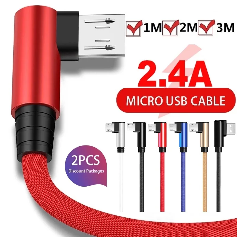 

2Pack 2.4A Fast Charging Micro Usb Cable Fabric Alloy Braided USb Data Charger Cables For Samsung Galaxy Note 2 4 Htc lg xiaomi