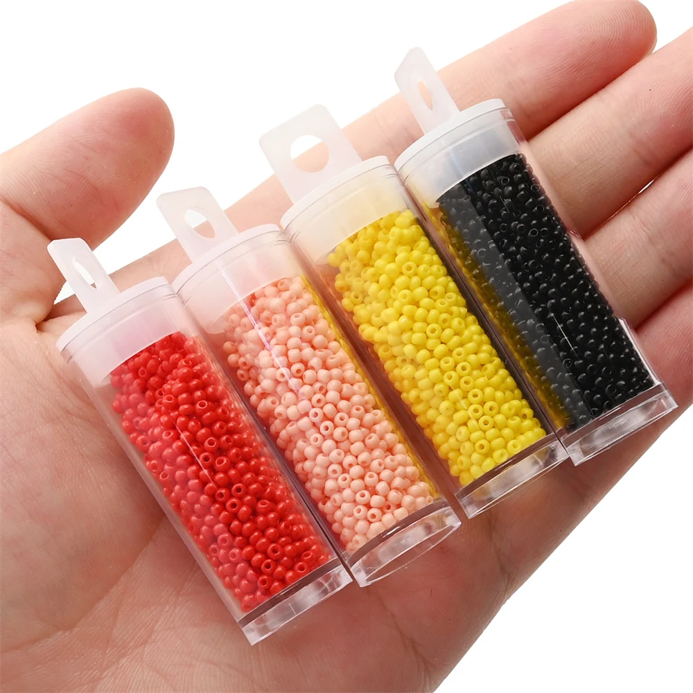 

12/0 Uniform 2mm Opaque Glass Seed Beads Bottled Small Pony Beads for Jewelry Making DIY Needlework Bracelet Earring Craft