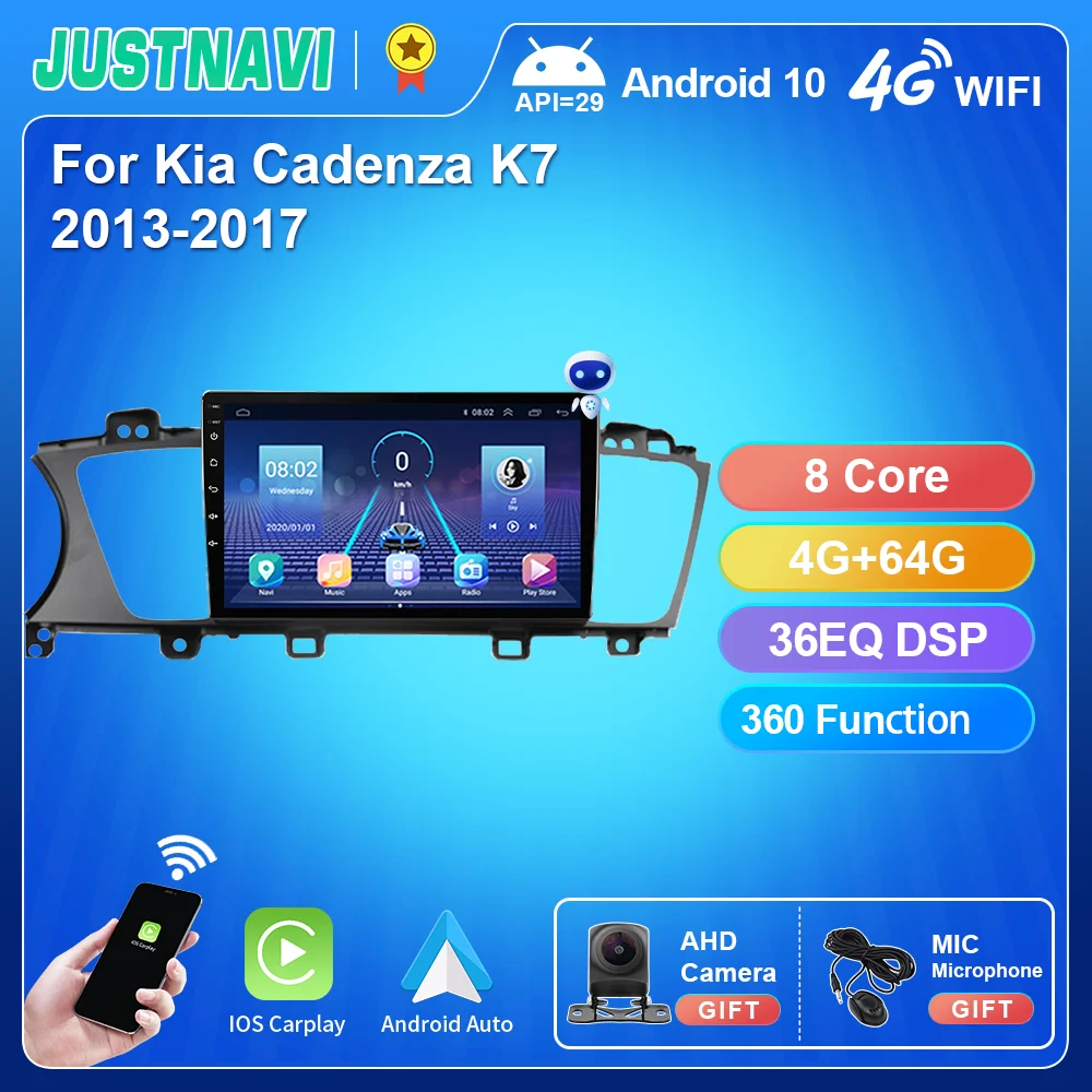 

Автомобильный мультимедийный плеер JUSTNAVI, Android, для KIA K7 Cadenza 2013-2017, стерео-навигация, GPS, видео, DSP, аудио, Радио RDS