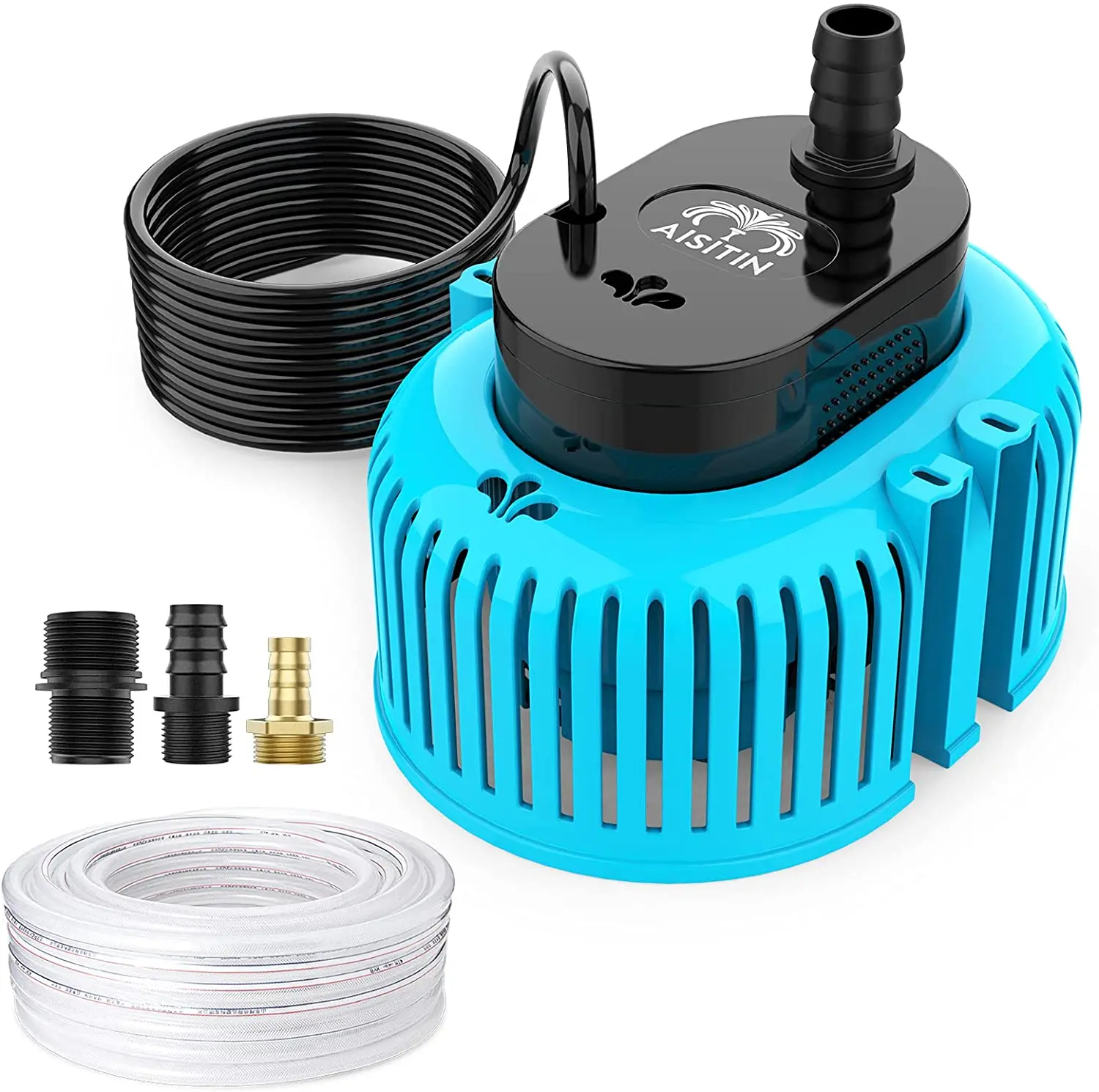 

AISITIN 80W Pool Cover Pump, 850 GPH Above Ground Sump Pumps, Submersible Water Pump with 16.4' Drainage Hose