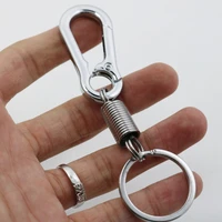 1pc stainless steel gourd buckle key chain climbing hook retractable waist belt clip spring key rings anti lost pendant %d0%b1%d1%80%d0%b5%d0%bb%d0%be%d0%ba