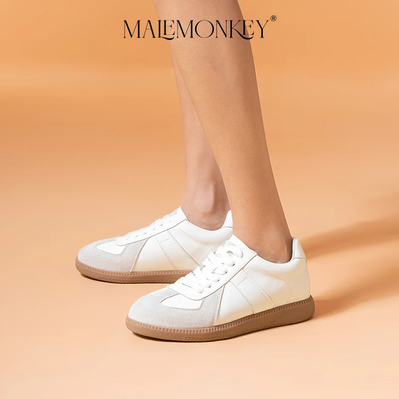 MALEMONKEY Casual Sport Shose Women Leather 2023 New Summer Fashion Trendy Sneaker Height Increasing Shoes Daily Ladies Footwear