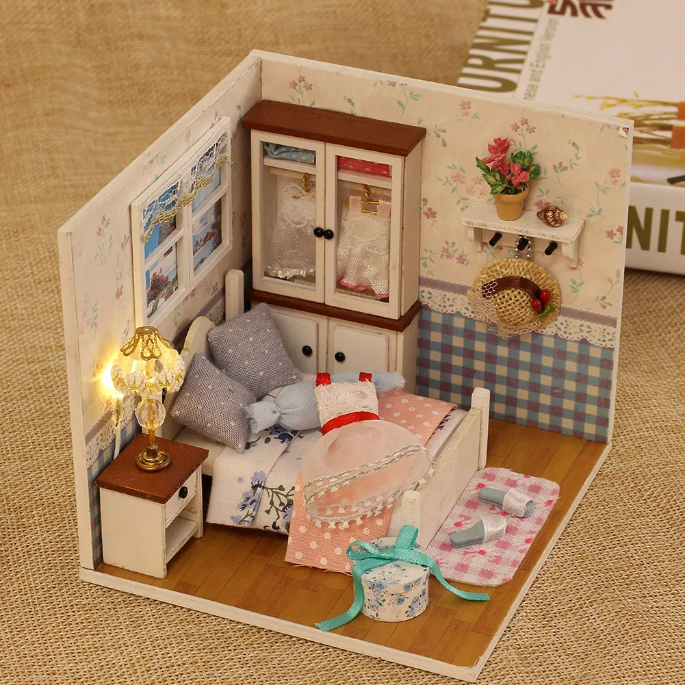 Теплый шепот миниатюрный кукольный домик сделай сам Деревянный милый для