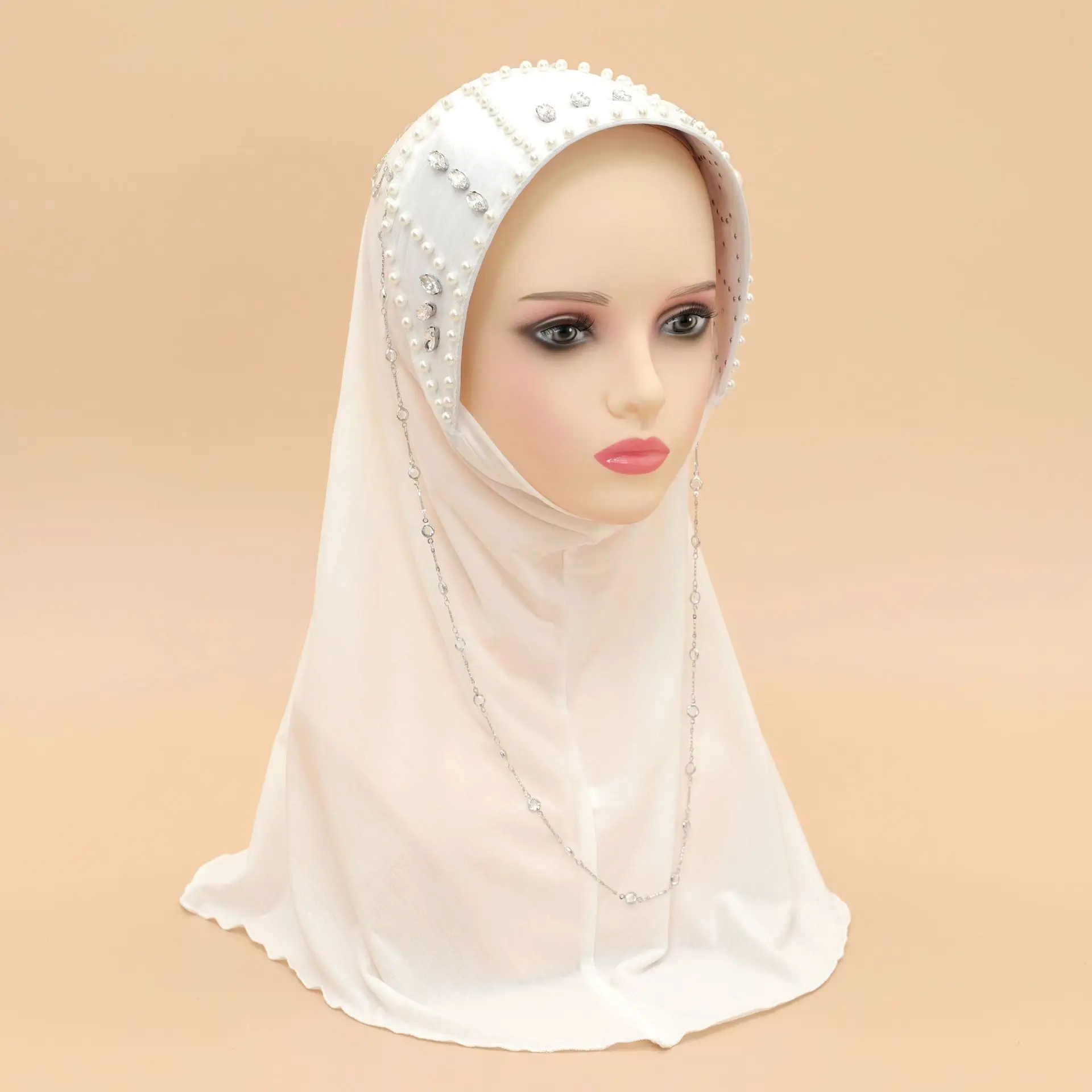 Мусульманский хиджаб с бриллиантами хиджабы из бисера арабские женщины готовый