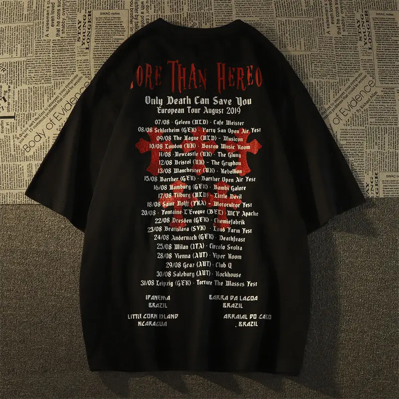 Американская брендовая футболка свободного покроя с коротким рукавом и