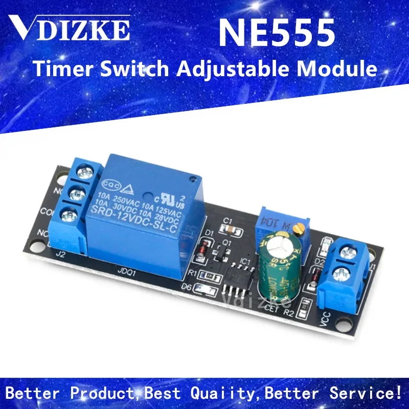 Переключатель таймера NE555 регулируемый модуль релейный с задержкой времени