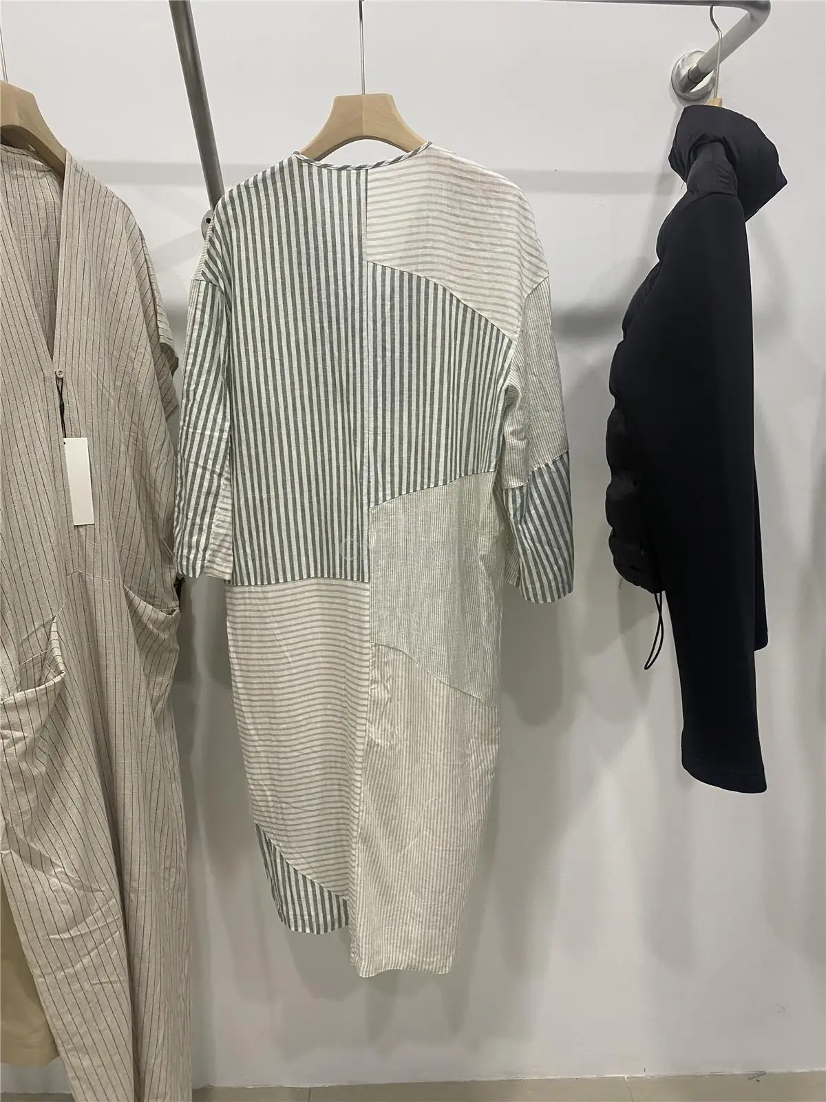 CNlalaxury летнее Новое пляжное платье модное льняное лоскутное Полосатое свободное