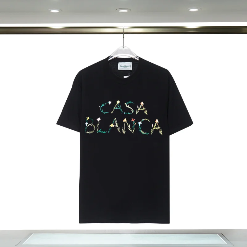 

2023 Color Casablanca Print Casablanca T-shirt Men Women Cotton Loose3XL Short Sleeve T-shirt for Men Women