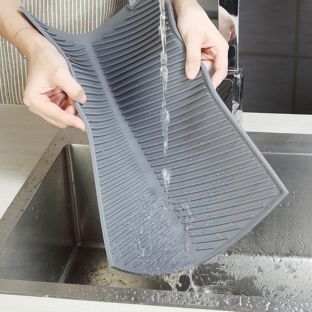 

large Silicone Dish Heat Resistant Draining Tableware Dishwaser Durable Cushion Pad Drying Mat Dinnerware Table Mat Placemat