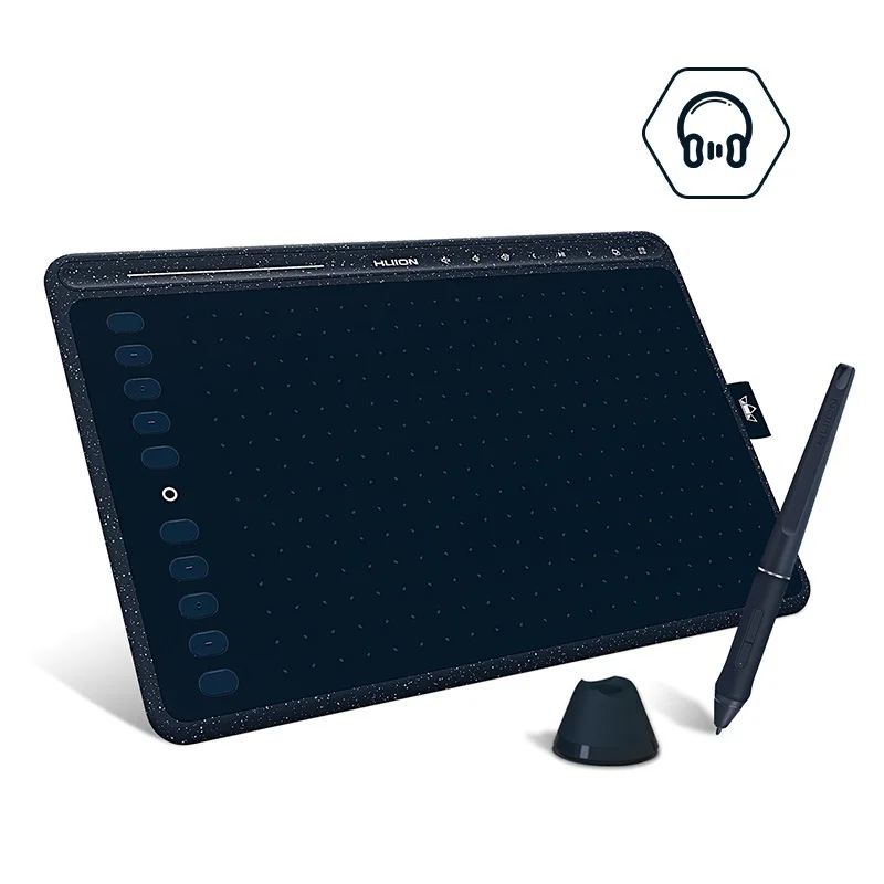 

. Graphics Tablet HS611 Digital Drawing Tablets with Express Keys Touch Bar 8192 Levels Battery-Free Pen Tilt Function
