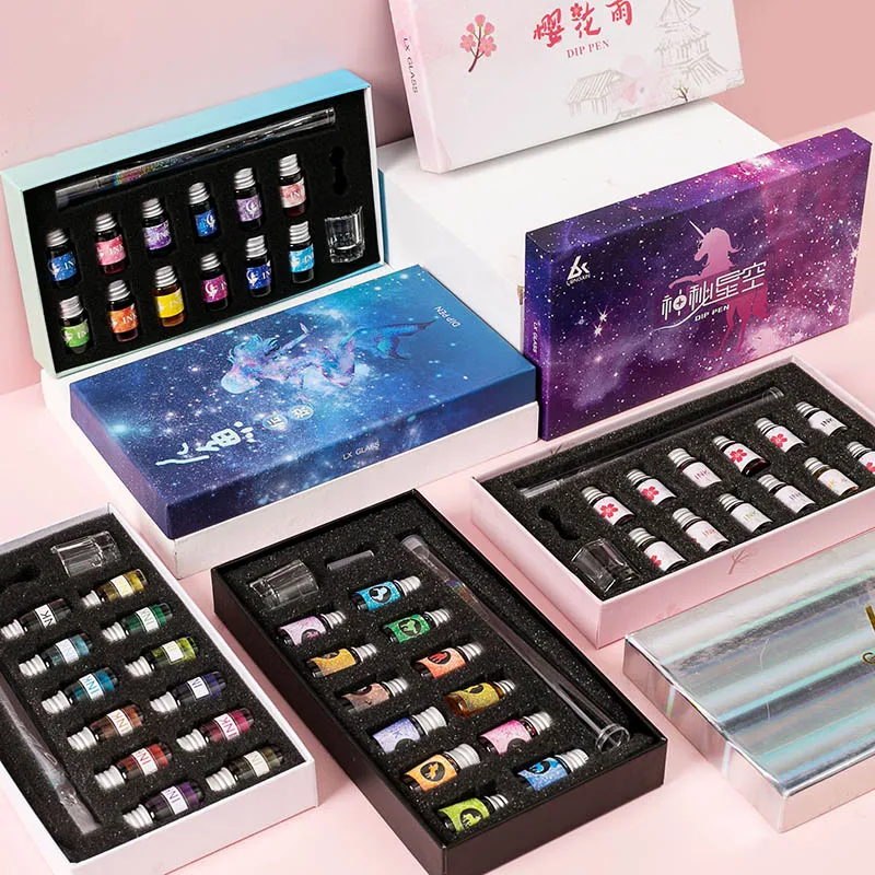 

Ручка стеклянная Радужная с чернилами, 7 мл, 15 шт./коробка