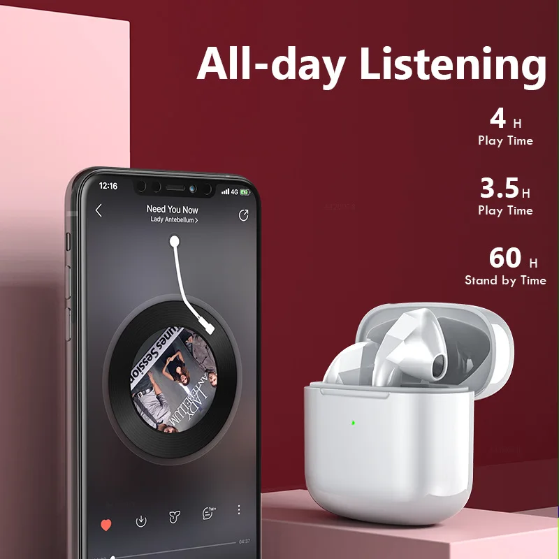Беспроводные наушники Pro 4 TWS с поддержкой Bluetooth мини-гарнитура шумоподавлением
