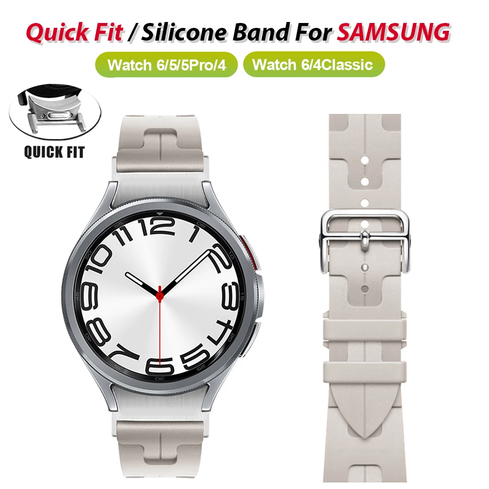 

NO Gaps Soft Silicone Band for Samsung Galaxy Watch 4 6 Classic 47mm 43mm 40mm 44mm Quick Fit Sport Strap Galaxy 5 Pro Bracelet