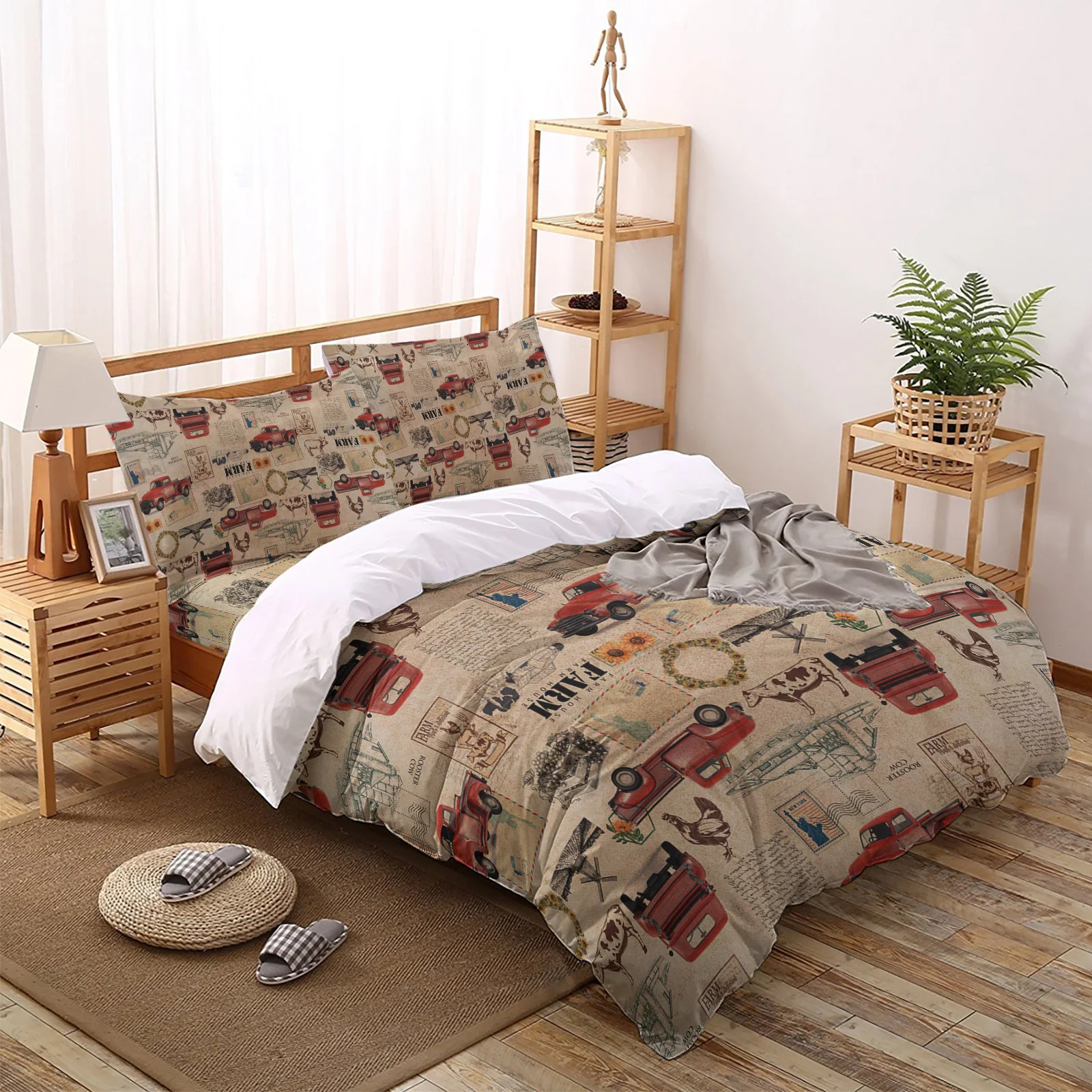 

Farm Truck Cock Vintage Comforter Bedding Sets Bed Linen Pillowcase Bedroom Decoration Duvet Cover