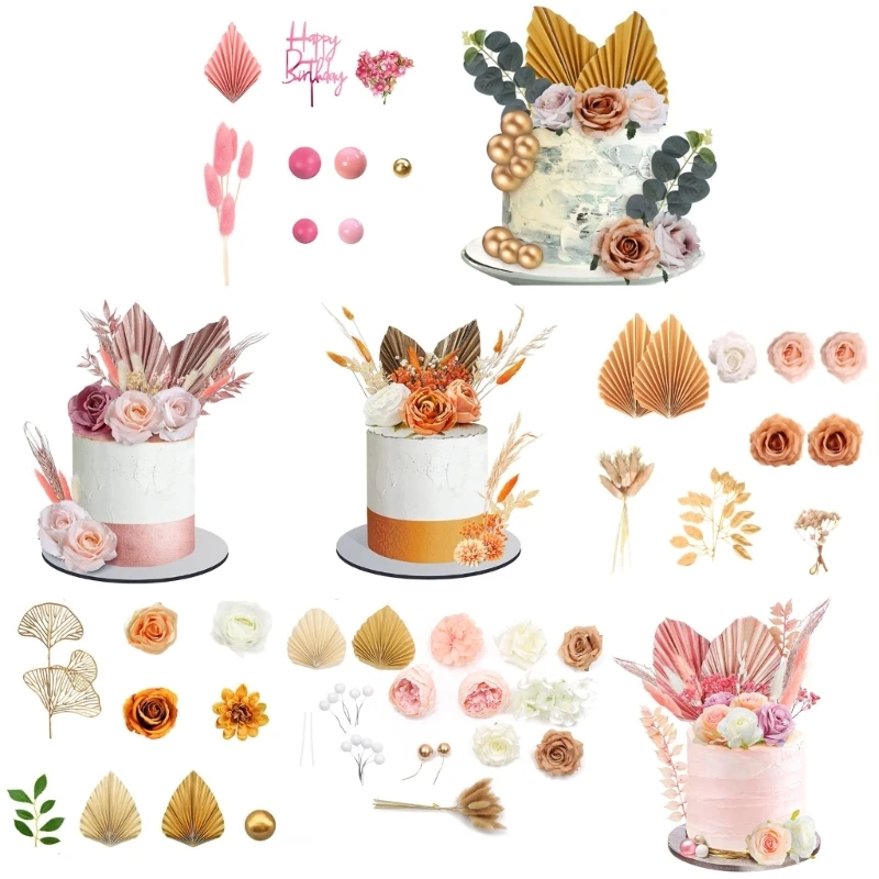 

Leaf Cake Cake Decorations Flower Ball Cupcake Toppers for Birthday Drop Shipping