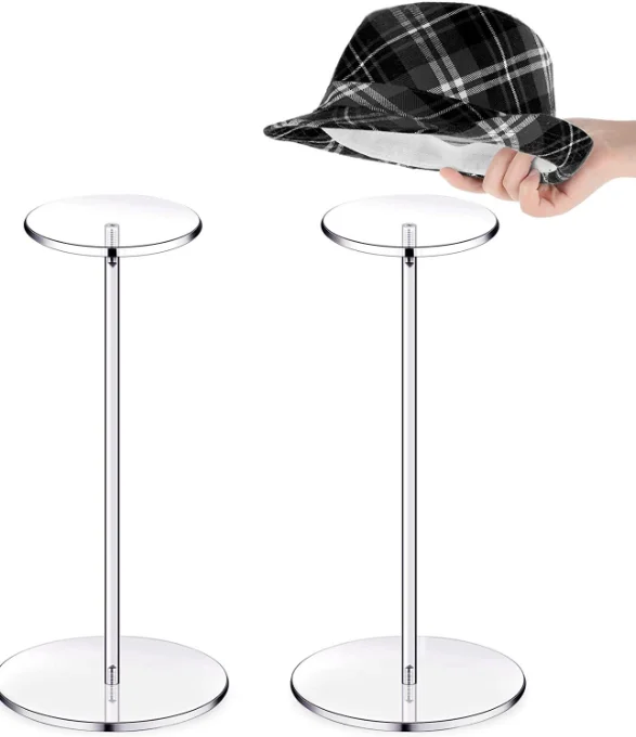 

Acrylic Hats Organizer Rack Cap Stand Organizers Multifunctional Wardrobe Storage Holder Shopping Mall Cloakroom Display Rack