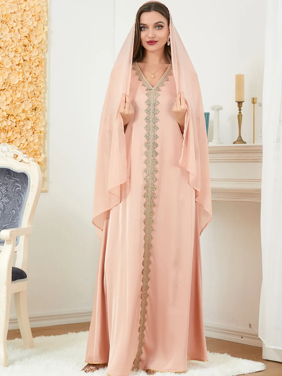 Jalabiya Loose Muslim Long Arabic Dress Autumn Abaya Dubai Turkey Moroccan Kaftan Islam Party Evening African Dresses for Women