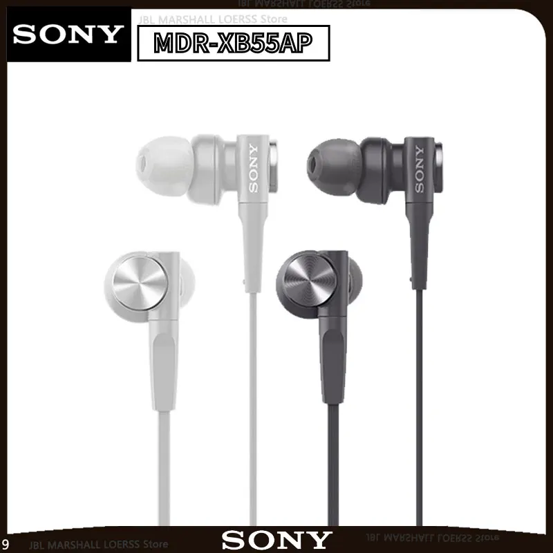 

SONY MDR-XB55AP In-Ear Extra Bass Earphones 3.5mm Wired Stereo Earbuds Sport Handsfree Headset with Mic Headphones