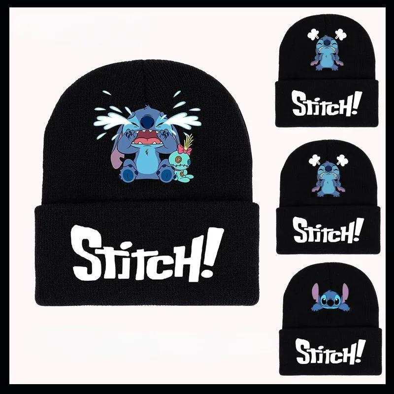 

Disney Stitch Knitted Hat Autumn Cartoon Cute Wool Hat Children's Winter Hat Warm Winter Knitted Hat Children's Birthday Gift