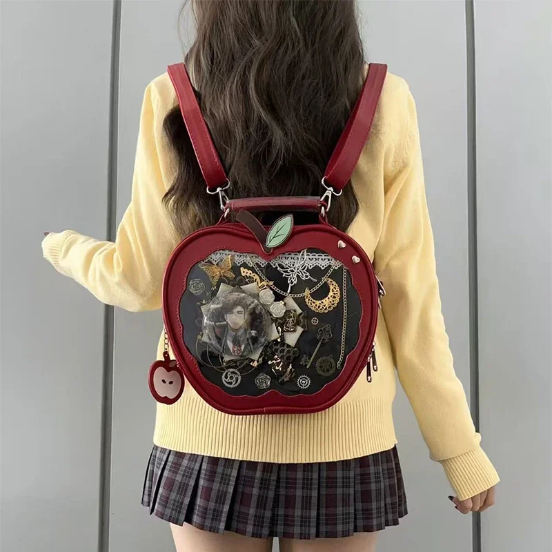 Фото Креативная женская сумка-рюкзак Apple Ita Bag Original Cute Kawaii с пятиконечной звездой, уличная мода, сумка через плечо в стиле Харадзюку для девушек №3