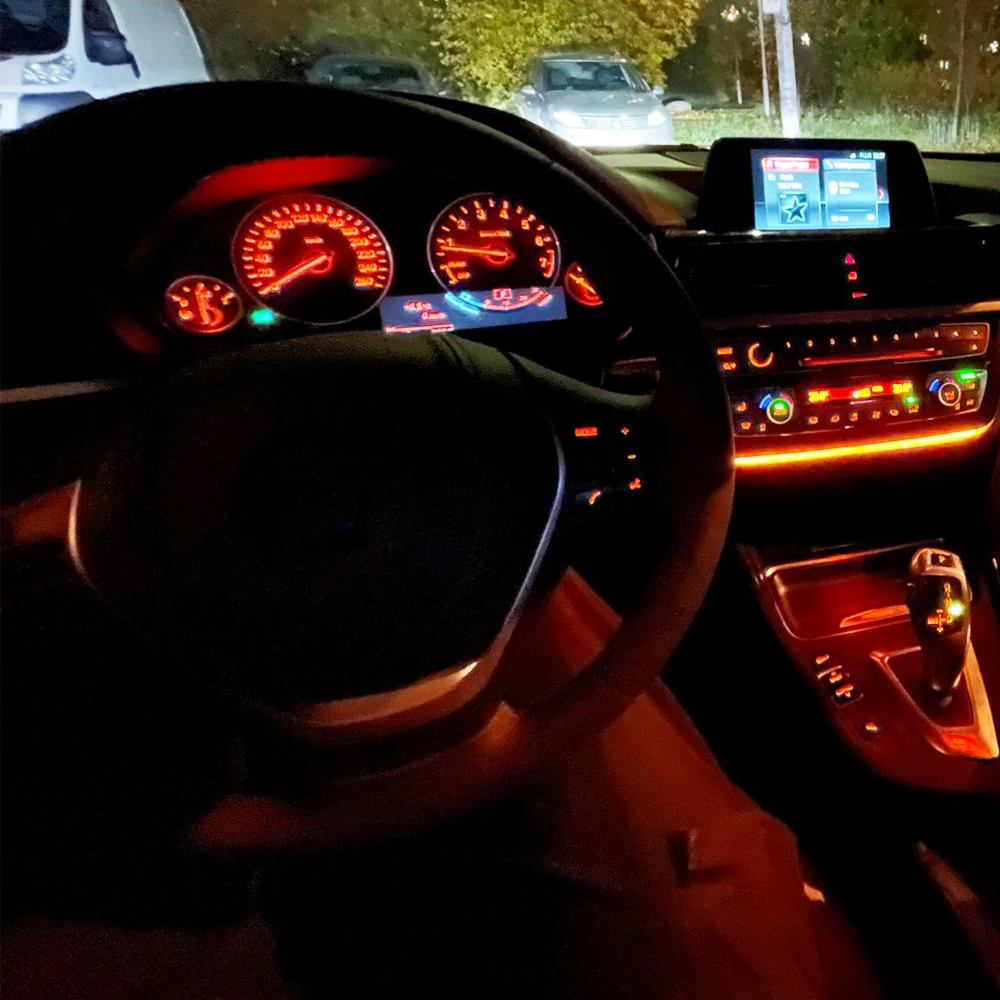 

LED Decorative Lamps Car Center Console Atmosphere Lamp Strips CD Panel Lights For BMW 4 series 2014-2019 F32 F36 3 series F30