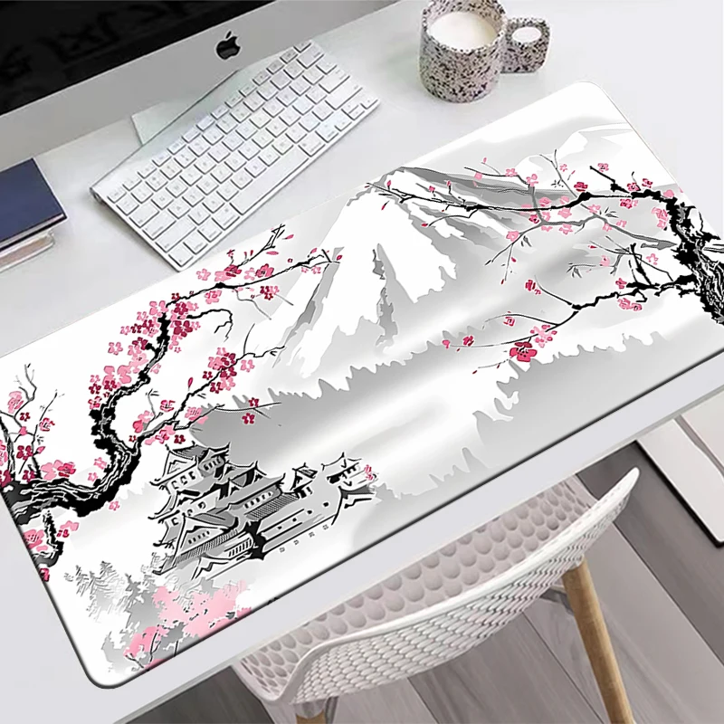 

Коврик для мыши Sakura Gaming, большой японский игровой коврик для мыши с цветами вишни, настольные аксессуары, офисный ковер, мышь